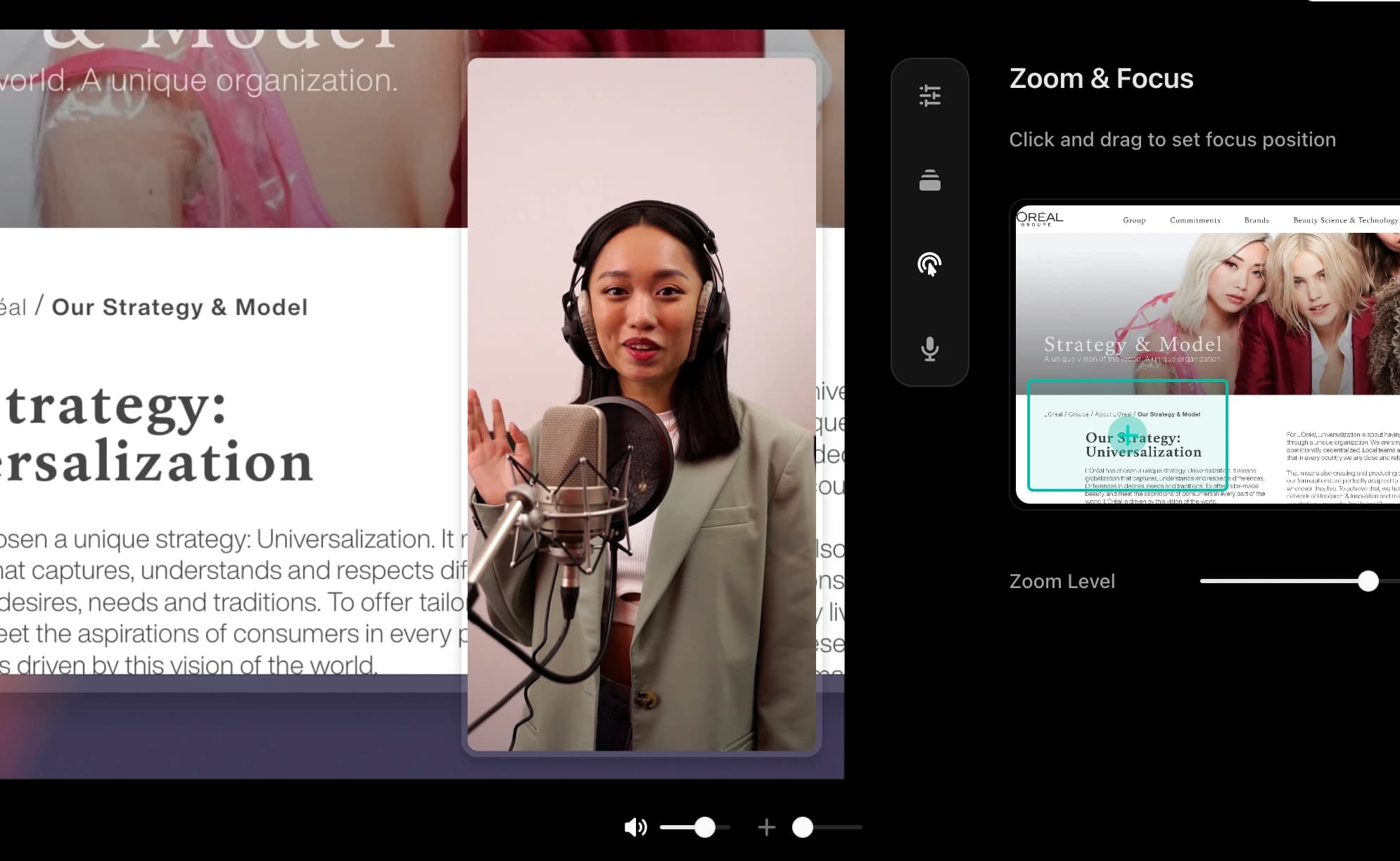 Professional presentation created from screen recording