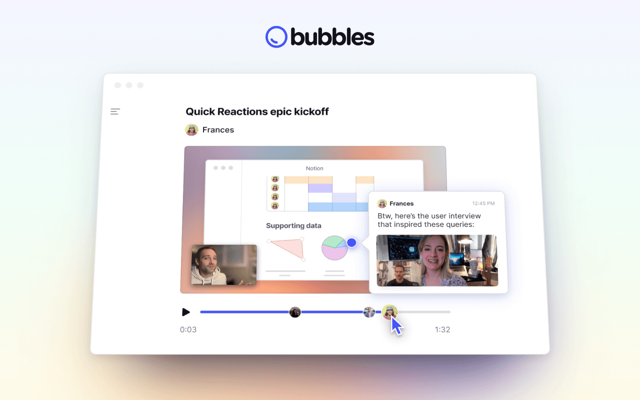 Bubbles screen recording