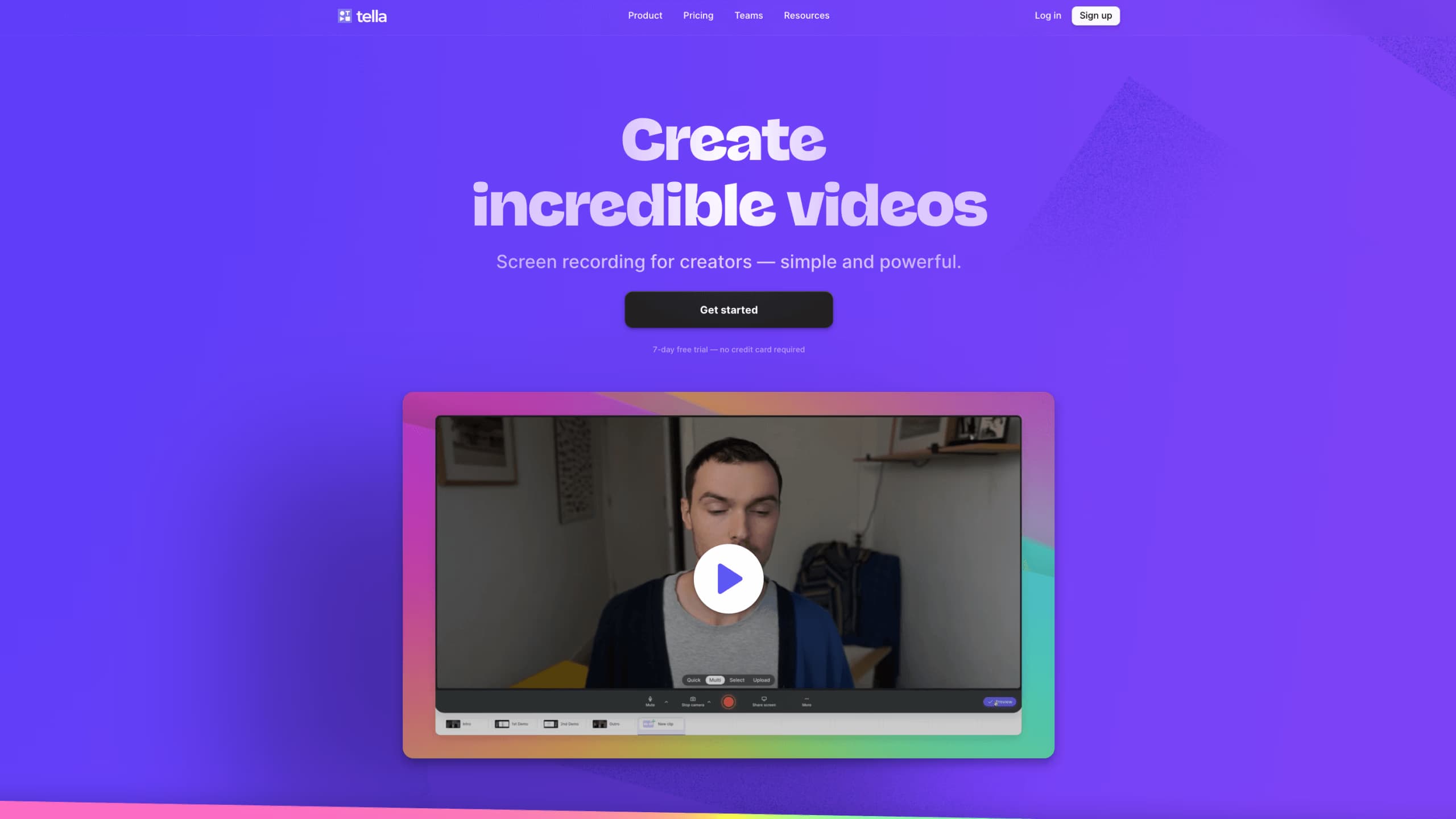 Tella screen recording