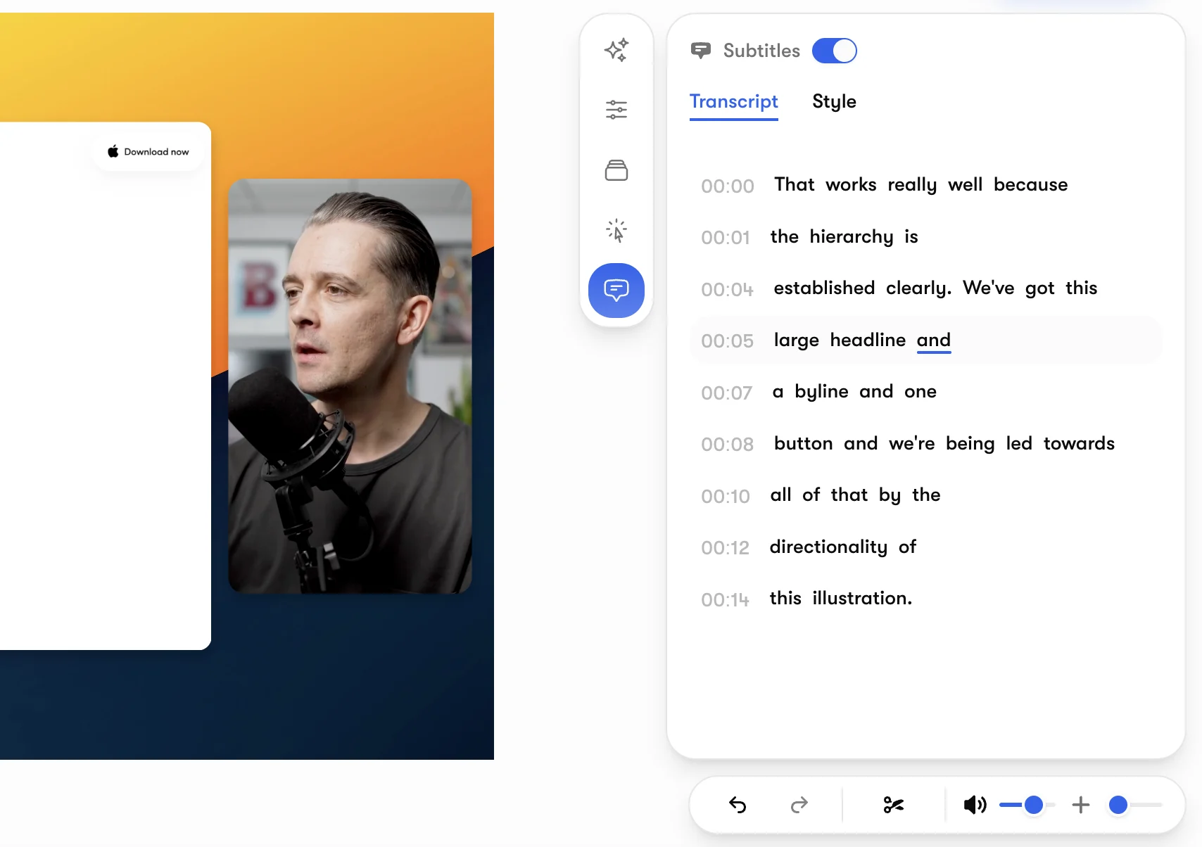 Auto captions feature preview